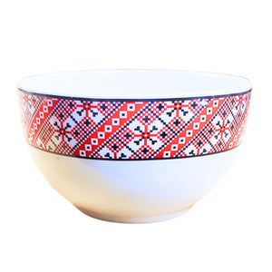 Bol de Supa din Ceramica cu Motive Traditionale Taranesti Broderie Linie 13 cm etnice