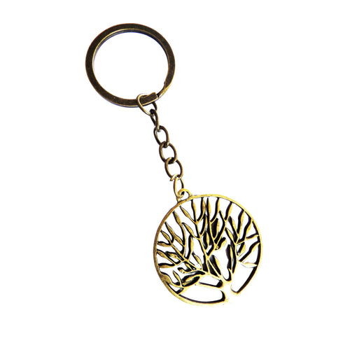 Breloc de Chei Bronz Antic Cadou Domni Barbati Copacul Vietii Tree of Life