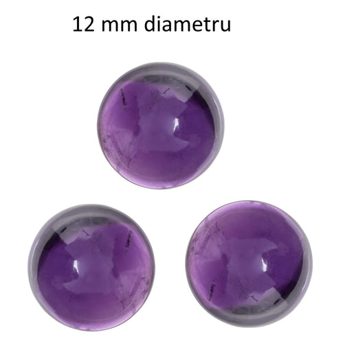 Cabochon Pietre Semipretioase Caboson din Ametist Mov Purple Natural Rotund 12 mm 1 buc