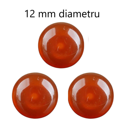 Cabochon Pietre Semipretioase Caboson din Carmin Carneol Caramiziu-Rosu Natural Rotund 12 mm 1 buc