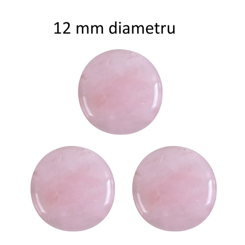 Cabochon Pietre Semipretioase Caboson din Cuart Roz Rotund 12 mm 1 buc