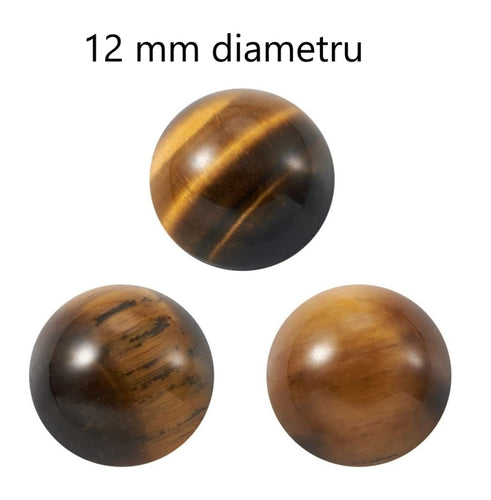 Cabochon Pietre Semipretioase Caboson din Ochi de Tigru Maro Tiger Eye Rotund 12 mm 1 buc