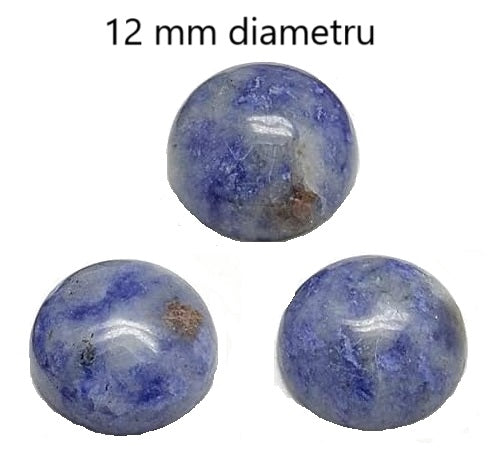 Cabochon Pietre Semipretioase Caboson din Sodalit Albastru Rotund 12 mm 1 buc buton aplatizat