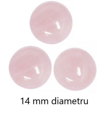 Cabochon Pietre Semipretioase Caboson din Cuart Roz Rotund 14 mm 1 buc