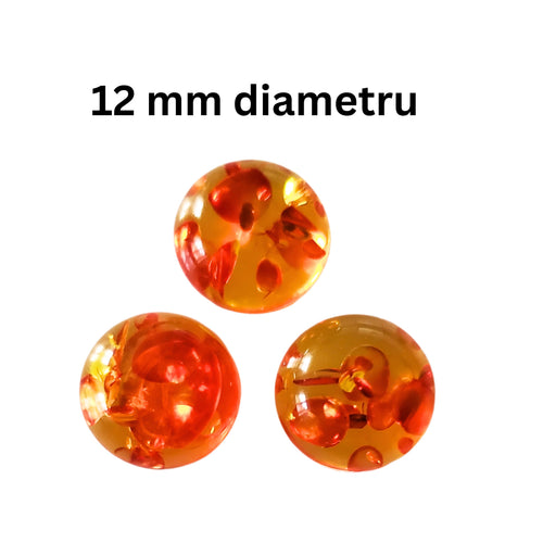 Cabochon Pietre Semipretioase Caboson din Chihlimbar Amber Ambra Naturala Rotund 12 mm 1 buc