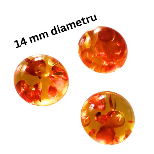 Cabochon Pietre Semipretioase Caboson din Chihlimbar Amber Ambra Naturala Rotund 14 mm 1 buc