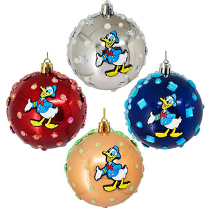 Set Globuri de Craciun Disney pentru Copii Brad Pom Clubul lui Mickey Mouse Ratoiul Donald Duck 4 buc 8 cm Ornamente