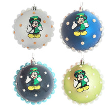 Încărcați imaginea în Galerie, Set Globuri de Craciun Disney pentru Copii Brad Pom Mickey Mouse Lucky Green 4 buc 8 cm