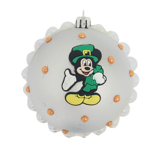 Set Globuri de Craciun Disney pentru Copii Brad Pom Mickey Mouse Lucky Green 4 buc 8 cm Argintiu Baieti