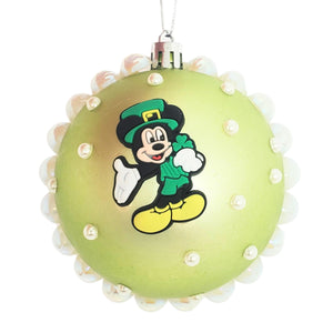 Set Globuri de Craciun Disney pentru Copii Brad Pom Mickey Mouse Lucky Green 4 buc 8 cm Trifoi cu 4 Foi