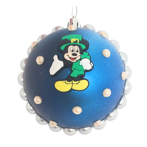 Set Globuri de Craciun Disney pentru Copii Brad Pom Mickey Mouse Lucky Green 4 buc 8 cm Fetite