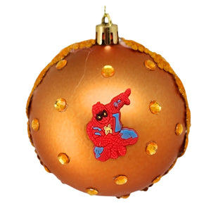 Set Globuri de Craciun Disney pentru Copii Brad Pom Superhero Spiderman Red Omul Paianjen 4 buc 8 cm Aurii