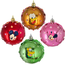 Încărcați imaginea în Galerie, Set Globuri de Craciun Disney pentru Copii Brad Pom Clubul lui Mickey Mouse 4 buc 8 cm