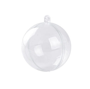 Glob Plastic Doua Jumatati Acril Rotund Transparent Blank Nedecorat de Craciun 12 cm