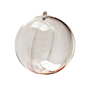 Ornament Glob din Plastic 2 Jumatati pentru Craciun Model Rotund Transparent Nedecorat Blank 8 cm 80 mm