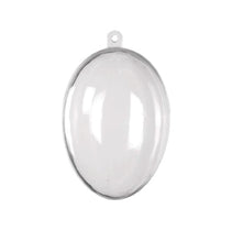 Încărcați imaginea în Galerie, Glob Plastic Doua Jumatati Acril Ou Oval Transparent Blank Nedecorat de Craciun 6 cm 60 mm