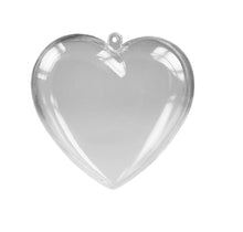 Încărcați imaginea în Galerie, Ornament Glob din Plastic 2 Jumatati pentru Craciun Model Inima Transparent Blank Nedecorat de Craciun 9.50 cm 95 mm Marturii