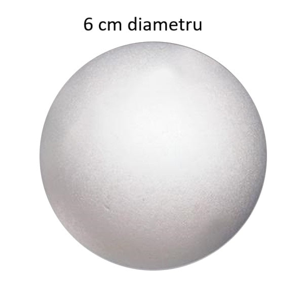 Glob din Polistiren Blank Bila Minge Sfera Rotund 60 mm 6 cm pentru Craft Craciun 1 buc