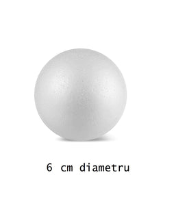 Glob din Polistiren Blank Bila Minge Sfera Rotund 60 mm 6 cm pentru Craft Craciun 1 buc hobby handmade diy lucru manual decoratiuni