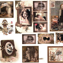 Încărcați imaginea în Galerie, Hartie de Orez A4 pentru Tehnica Decoupage de Servetel Hobby Craft Handmade Colaj Vintage Maro-Brown A4 Retro Copii Doamne Lady