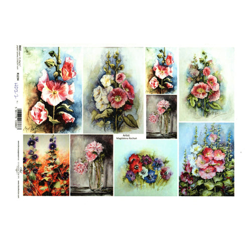 Hartie de Orez A4 pentru Tehnica Decoupage de Servetel Hobby Craft Handmade Flori de Camp Multicolore A4