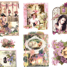 Încărcați imaginea în Galerie, Hartie de Orez A4 pentru Tehnica Decoupage de Servetel Hobby Craft Handmade Colaj Vintage Mov-Magenta A4 Stil retro