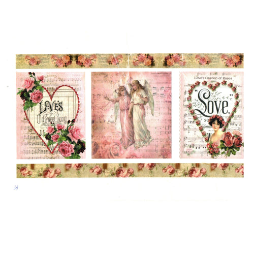 Hartie de Orez A4 pentru Tehnica Decoupage de Servetel Hobby Craft Handmade Dragoste Roz de Ingeri A4