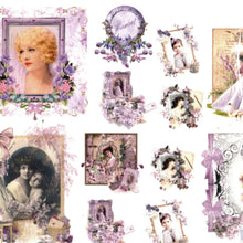 Încărcați imaginea în Galerie, Hartie de Orez A4 pentru Tehnica Decoupage de Servetel Hobby Craft Handmade Colaj Mov Flower Vintage Ladies A4 Retro