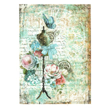 Încărcați imaginea în Galerie, Hartie de Orez A4 pentru Tehnica Decoupage de Servetel Hobby Craft Handmade Rochie Shabby Chic Roses A4