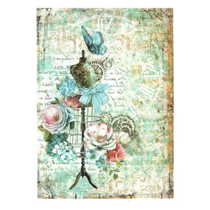 Hartie de Orez A4 pentru Tehnica Decoupage de Servetel Hobby Craft Handmade Rochie Shabby Chic Roses A4