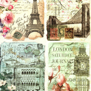 Hartie de Orez A4 pentru Tehnica Decoupage de Servetel Hobby Craft Handmade Carti Postale Orase A4 paris Londra