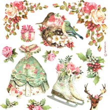 Încărcați imaginea în Galerie, Hartie de Orez A4 pentru Tehnica Decoupage de Servetel Hobby Craft Handmade Iarna Roz Shabby Chic A4 Vintage Flori Trandafiri