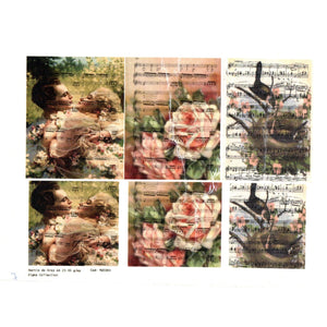 Hartie de Orez A4 pentru Tehnica Decoupage de Servetel Hobby Craft Handmade Forever Music and Love A4