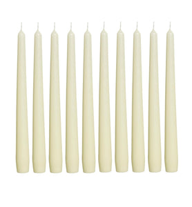 Lumanari Conice Set Alb-Crem Mat 10 Bucati Candles Bolsius decor casa