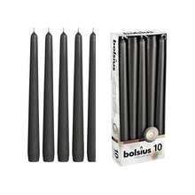 Încărcați imaginea în Galerie, Lumanari Conice Set Negru-Black Negre Mat 10 Bucati Candles Bolsius