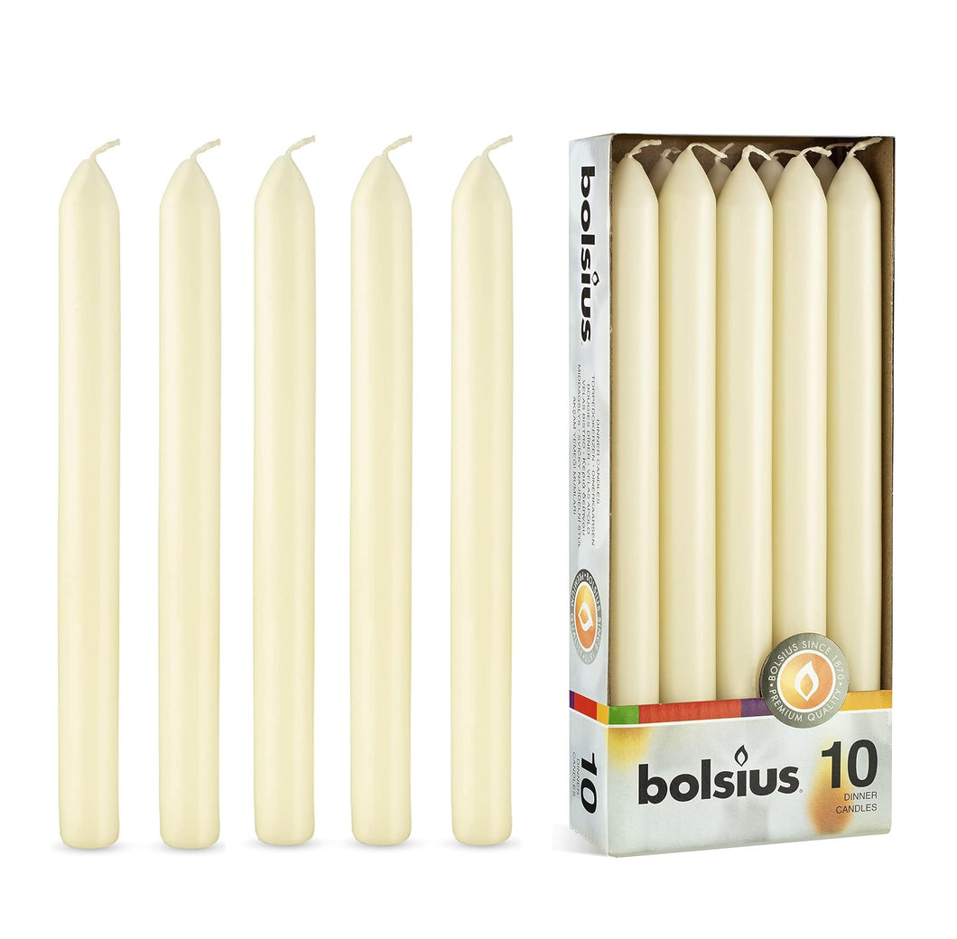 Lumanari Cilindrice Albe Mate Set de 10 Bucati Candles Nunta Botez Evenimente