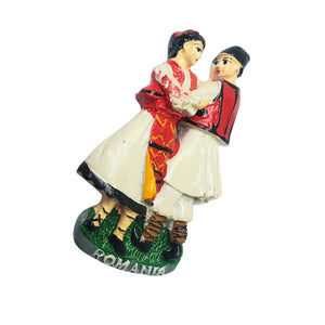 Magnet Decorativ de Frigider Cu Motive Traditionale Pereche Tarani Dansatori Romania Traditionala 3D Costum Popular