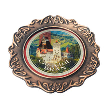 Încărcați imaginea în Galerie, Magnet Decorativ de Frigider Farfurie Castelul Bran Romania Suvenir Vlad Tepes Dracula