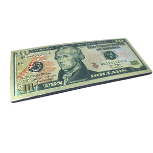 Magnet Decorativ de Frigider Suvenir Bacnota de 10 Dolari American USA Specimen Dollars