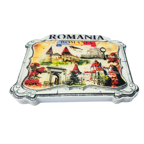 Magnet Decorativ de Frigider Vlad Tepes Suvenir din Ceramica Castele din Romania