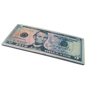 Magnet Decorativ de Frigider Suvenir Bacnota de 5 Dolari American USA Specimen Dollars