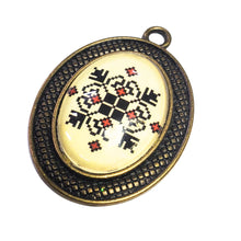 Încărcați imaginea în Galerie, Baza Bronz Broderie Stea Cabochon 18x25 mm