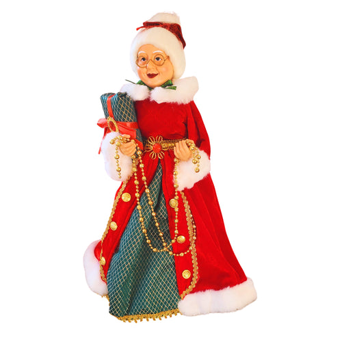 Varf de Brad Craciun Ornament Decoratiune Cadou Sarbatori Baba lui Mos Craciun 45 cm