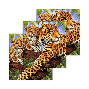 Servetele Decorative de Masa cu Animale Pachet 10 Buc Mama si Puiul Jaguar Jungle 33x33 cm Jungla