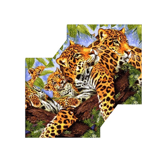 Servetele Decorative de Masa cu Animale Pachet 10 Buc Mama si Puiul Jaguar Jungle 33x33 cm Animal print