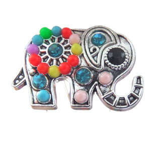 Brosa Martisor Elefant cu Margele Multicolore din Metal Cadou Doamne