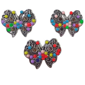 Bjuterie Cadou Femei Doamne Primavara 1 8 Martie Brosa Fluture cu Margele Multicolore din Metal Martisor