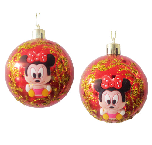 Ornamente de Brad Pom Set 2 Globuri de Craciun Disney Baby Minnie Mouse Rosu-Auriu de 5 cmOrnamente de Brad Pom Set 2 Globuri de Craciun Disney Baby Minnie Mouse Rosu-Auriu de 5 cm Cadou Sarbatori Copii