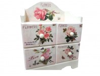 Cutie bijuterii CBT_0010 dulapior vintage imprimeu trandafir roz